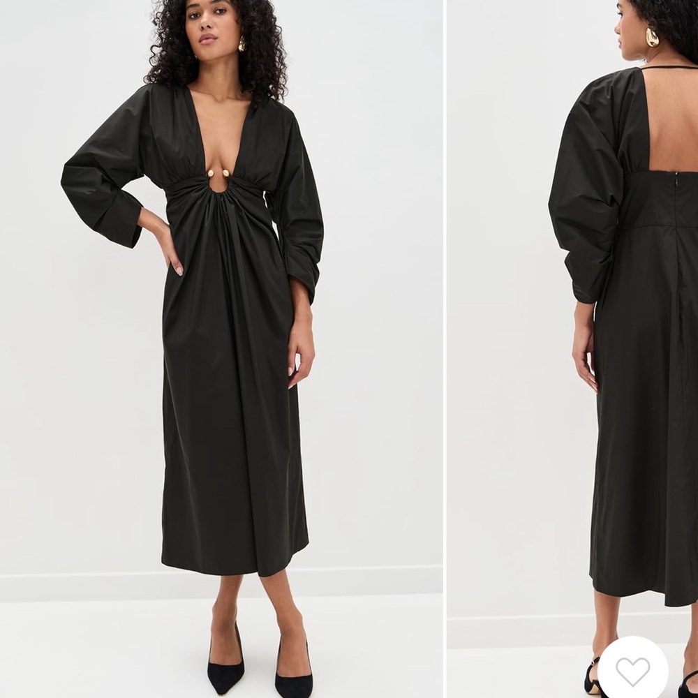 NWT Cult Gaia Elyza Black Midi Dress - Picture 3 of 6